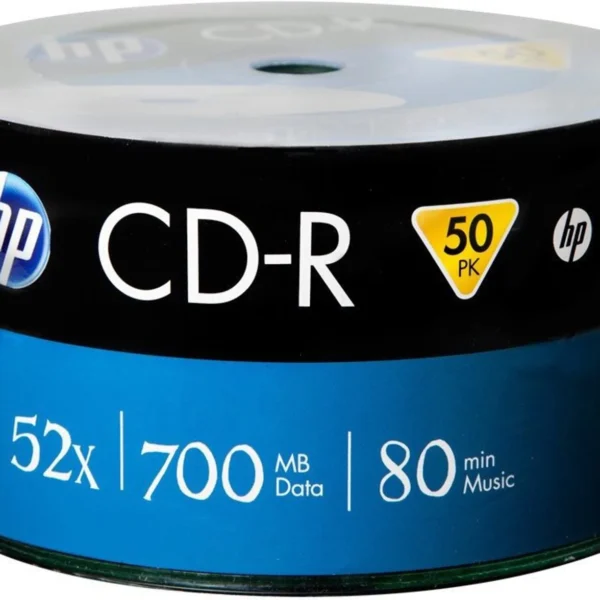 HP CD Recordable CRA00070 Pack of 50 Disc Shrink Wrap Pack Speed 52x 700 MB (Pack of 50)