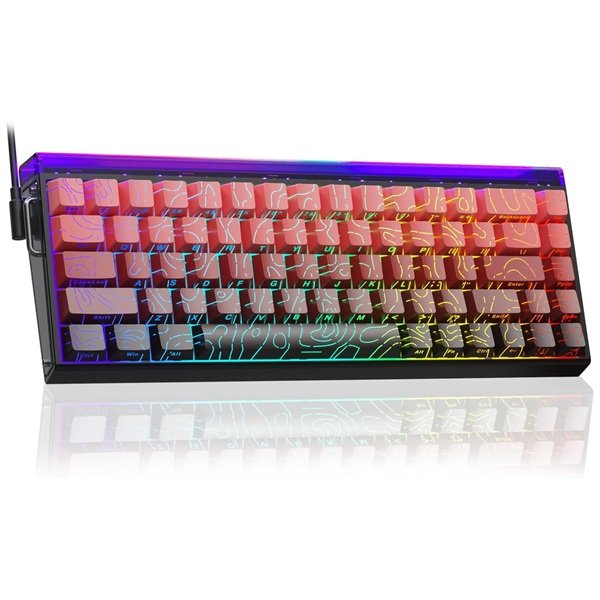 AULA Hero 68HE 65% Magnetic Wired Gaming Keyboard | Gradient Black + Red Side-Engraved Keycaps – Dragon King Magnetic Switch (HERO68BRDK)