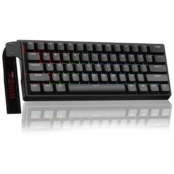 AULA WIN60 HE 60% RGB Magnetic Wired Gaming Keyboard | Hall Effect Magnetic Switches For PC/Mac | Black – Graywood Magnetic Switch (WIN60BW)