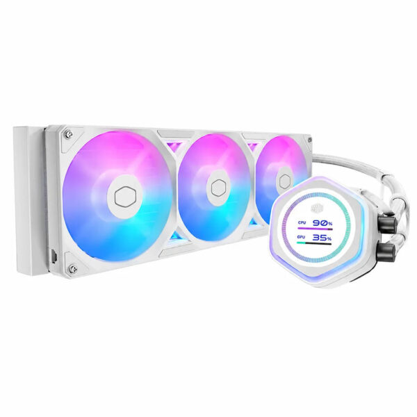 Cooler Master MasterLiquid Atmos II LCD 240mm AIO Liquid CPU Cooler – White