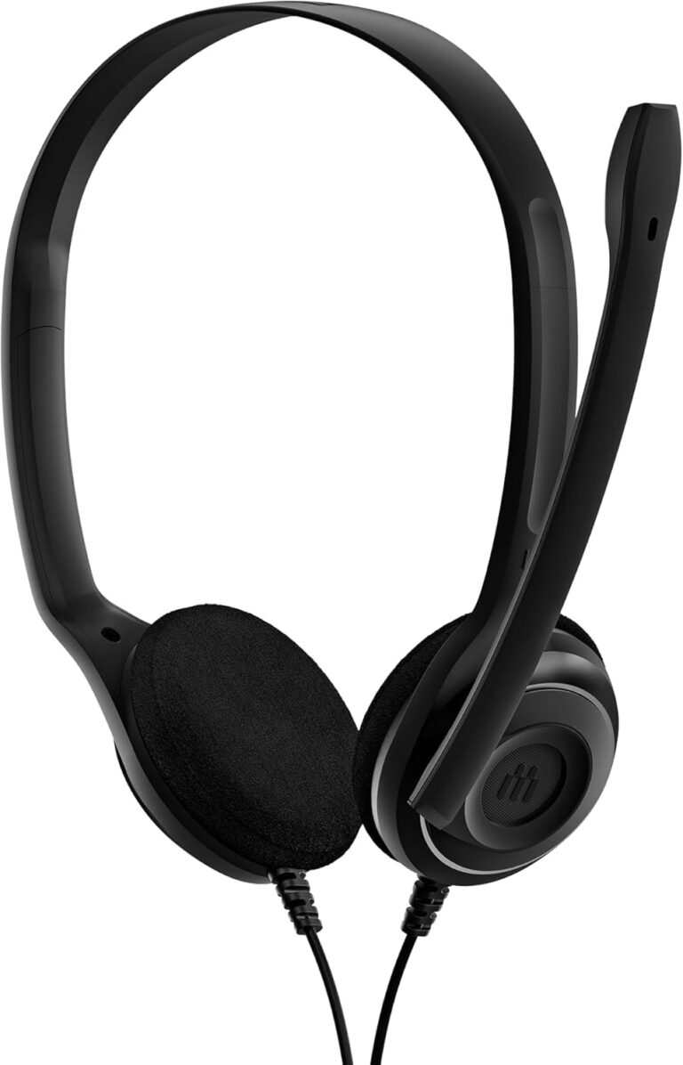 EPOS PC 8 USB A On-Ear Stereo Wired Headset with Microphone, Wired Headphones, Inline Volume Control, Mute Function, Noise-Canceling Microphone, for Laptop, PC, Mac