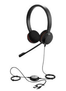 Jabra Evolve 20 MS USB-A+USB-C Professional Wired Stereo Headset with Ultimate Noise Cancellation Mic – Black