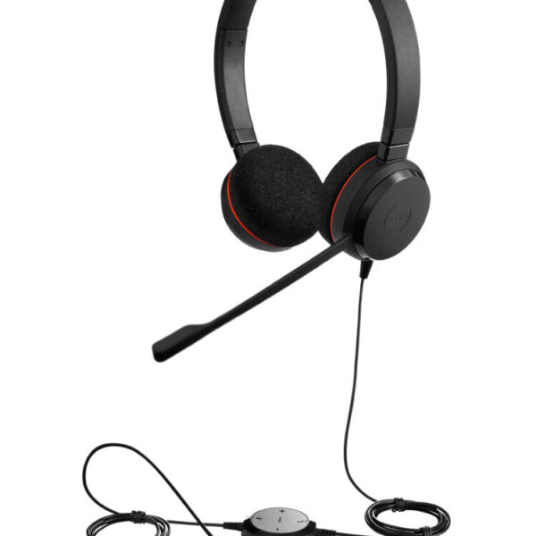 Jabra Evolve 20 MS USB-A+USB-C Professional Wired Stereo Headset with Ultimate Noise Cancellation Mic – Black