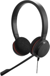 Jabra Evolve 20 UC USB Professional Wired Stereo Headset with Ultimate Noise Cancellation Mic – Black