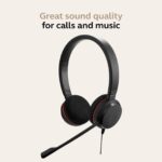 Jabra Evolve 20 UC USB Professional Wired Stereo Headset with Ultimate Noise Cancellation Mic – Black