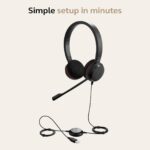 Jabra Evolve 20 UC USB Professional Wired Stereo Headset with Ultimate Noise Cancellation Mic – Black