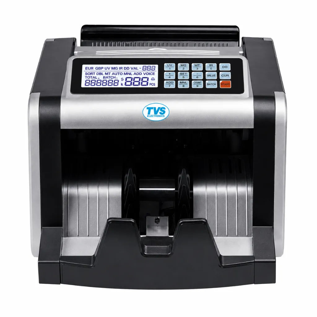 TVS Electronics CC 232 Classic+ Cash Counting Machine with Advanced Detection TVS Electronics CC 232 Classic+ Cash Counting Machine with Advanced Detection