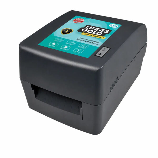 TVS Electronics LP443 Gold 300 DPI Thermal Transfer Barcode Label Printer with USB & Serial