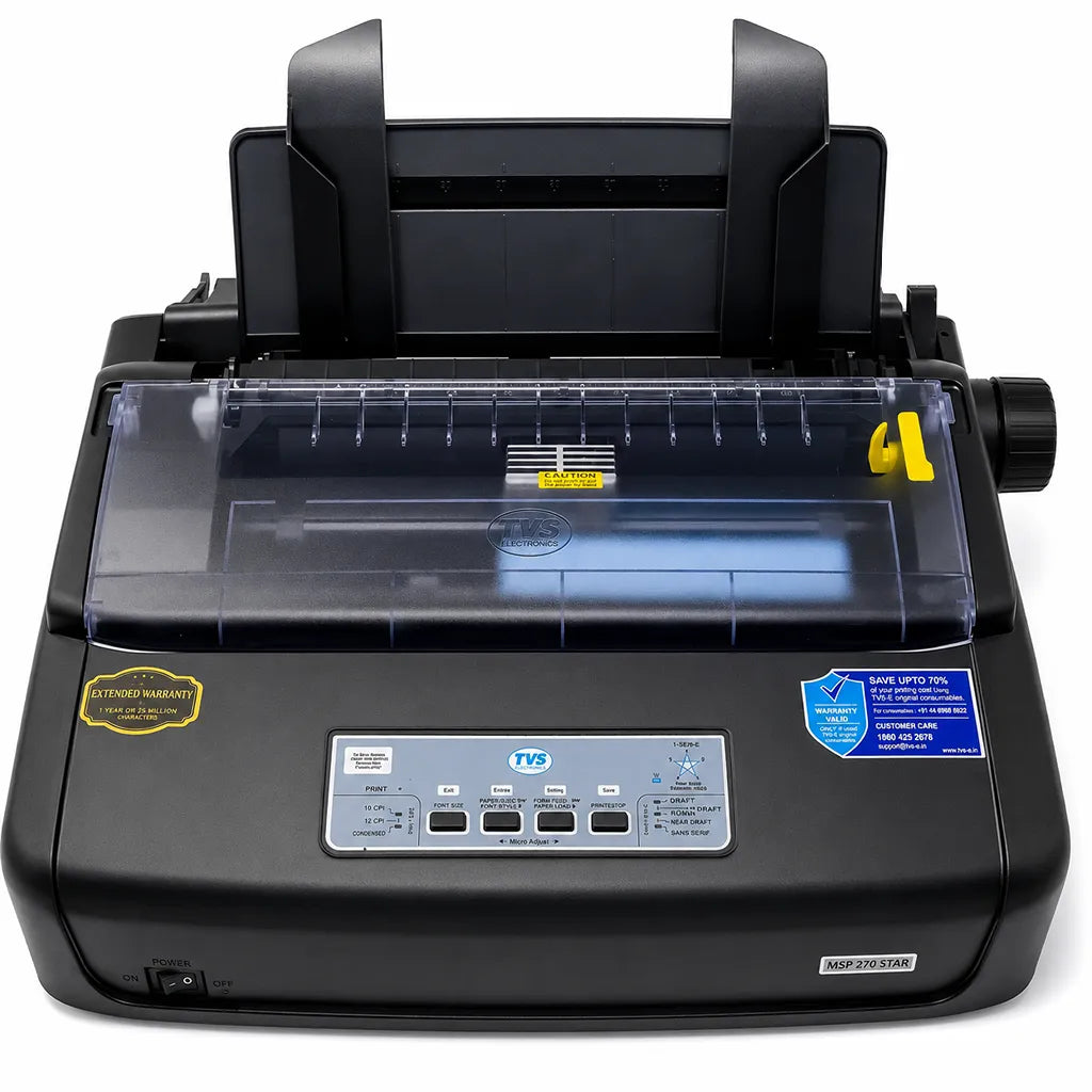 TVS Electronics MSP 270 Classic Plus Dot Matrix Printer for High-Speed Invoice & Receipt Printing TVS Electronics MSP 270 Classic Plus Dot Matrix Printer for High-Speed Invoice & Receipt Printing